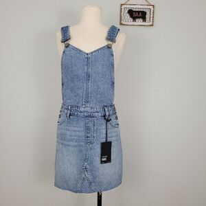 NWT‎ Paige Retta Denim Pinafore Overall Mini Dress Sz 25